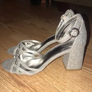 Sparkly silver heels